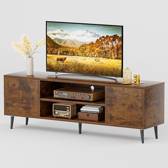JUMMICO TV Stand for 65 Inch TV, Mid Century Modern TV Stand, Entertainment C...