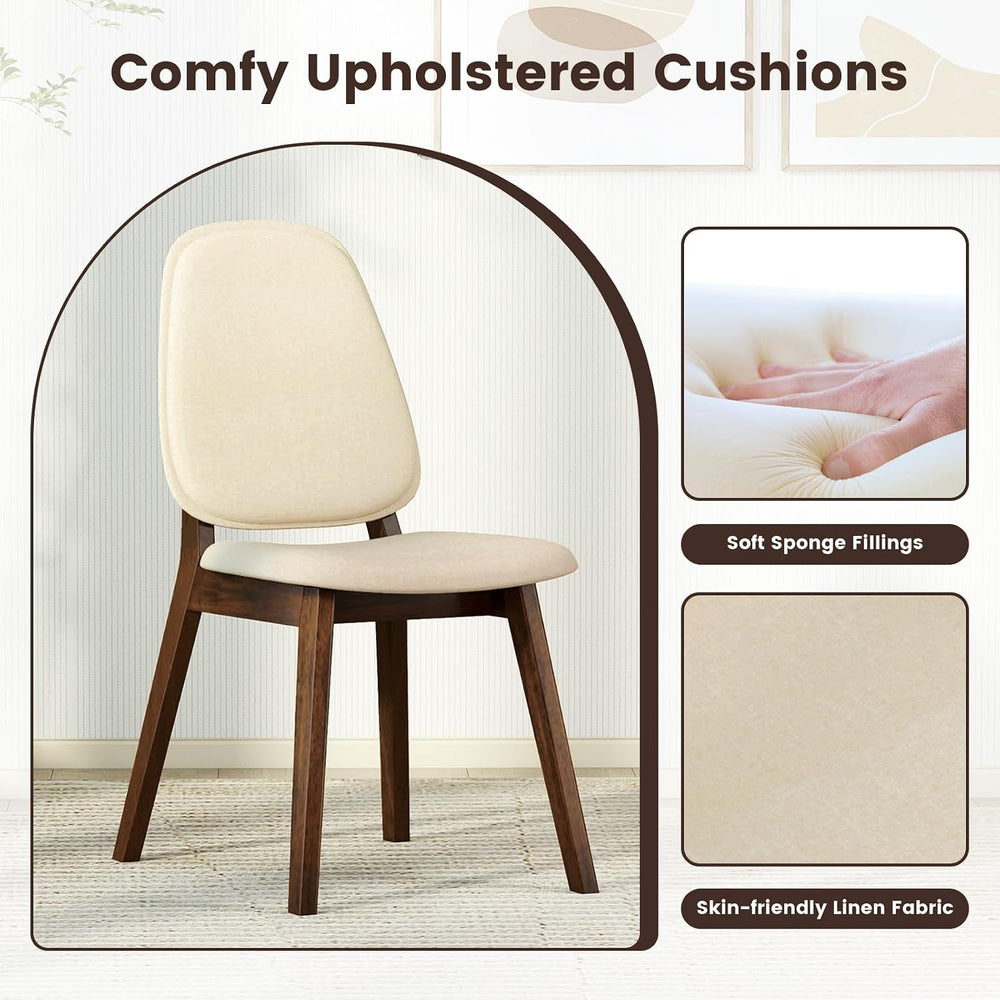 GOFLAME Upholstered Dining Chairs Set of 2, Mid-Century Modern Kitchen Chairs...