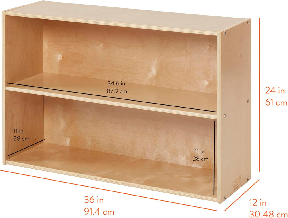 Back2School Express Sleekline 2-Shelf Storage Cabinet, 24in H, Natural | Dura...