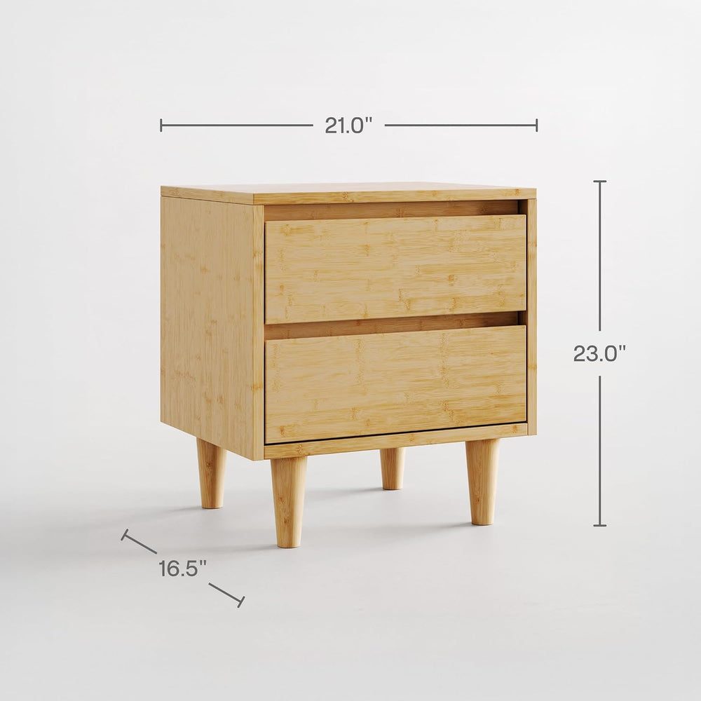 Nectar Bamboo Nightstand, Natural, 23" Height, Japanese Joinery | Bamboo...