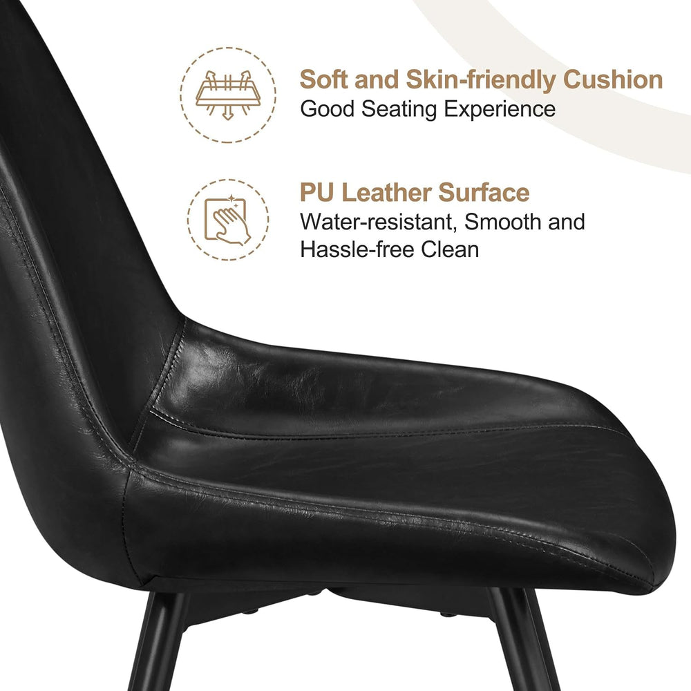 Yaheetech Dining Chairs Set of 6 Mid Century Modern Kitchen Chairs Black