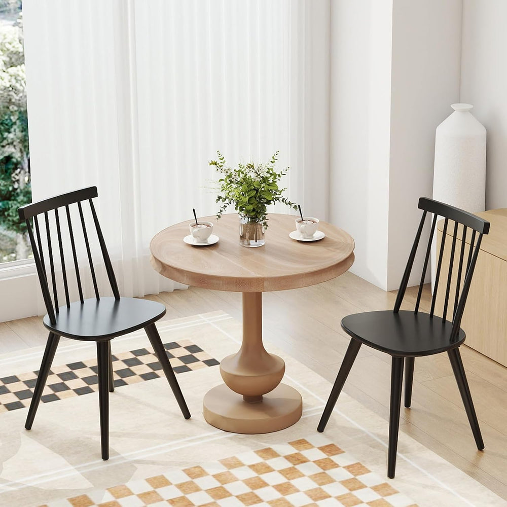 GOFLAME Windsor Dining Chairs Set of 2, Farmhouse Kitchen Chairs with Rubber ...