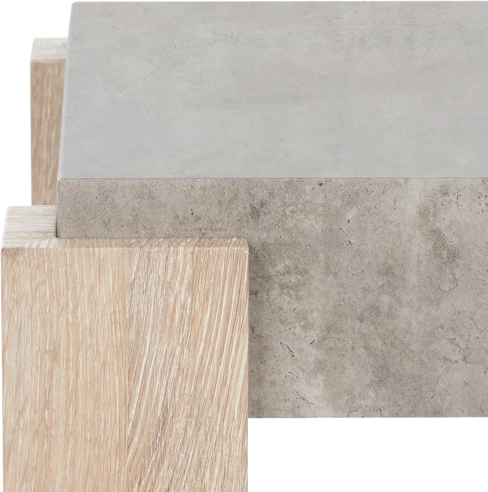 SAFAVIEH Home Collection Coromio Light Grey/Natural End Table for Living Room...