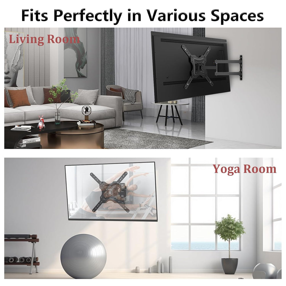 Full Motion TV Wall Mount, Corner Wall Mount Bracket with Swivel Tilt Arm, Fi...