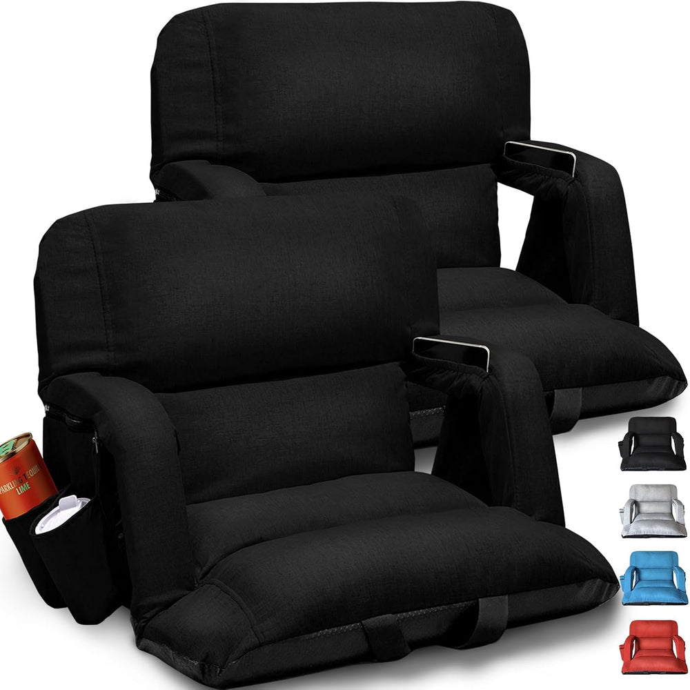 Extra Wide Stadium Seats With Back Support 2 Pack, Exclusive "Sofa Style...