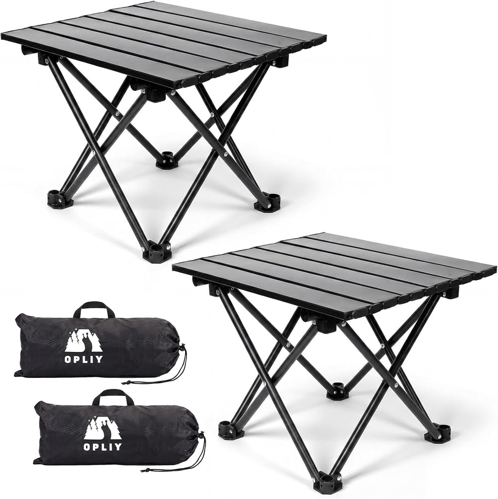 Opliy 2-Pack Portable Camping Table – Ultralight Foldable Car Tray Table with...