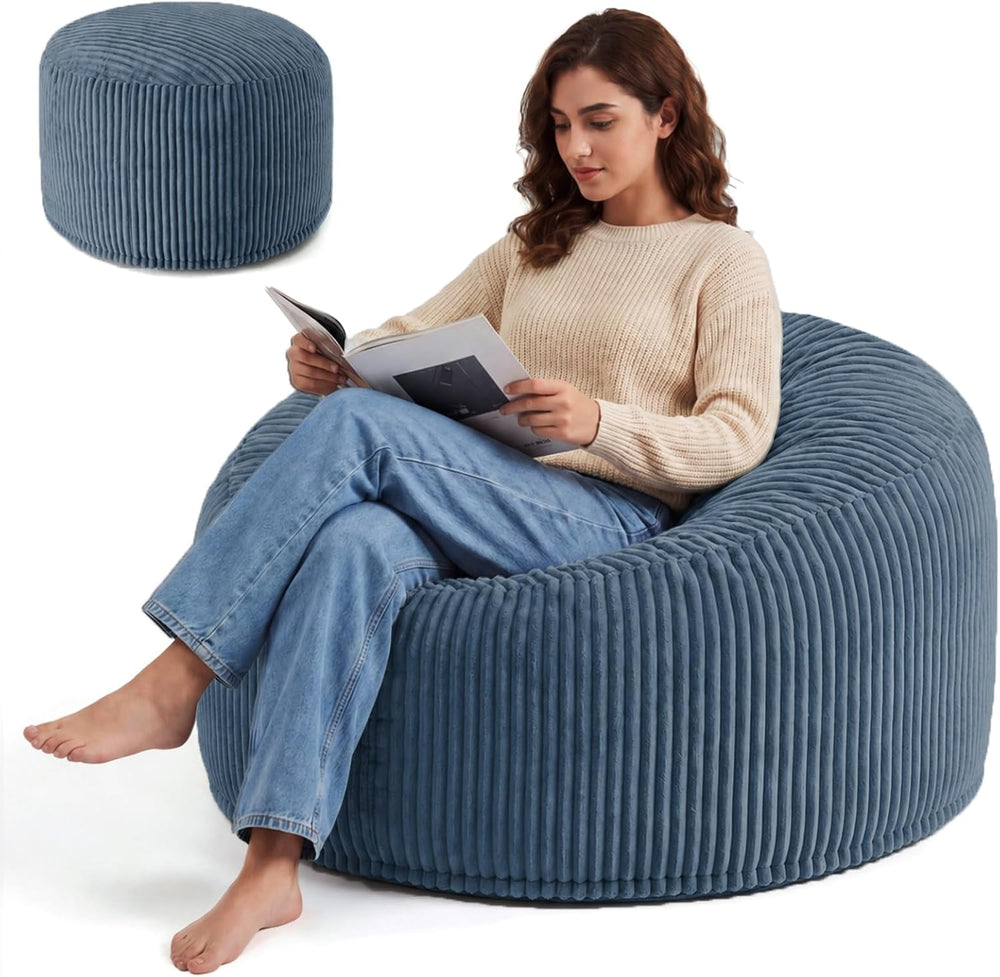3FT Bean Bag Chairs for Adults, Medium Memory Foam Beanbags with Machine-Wash...