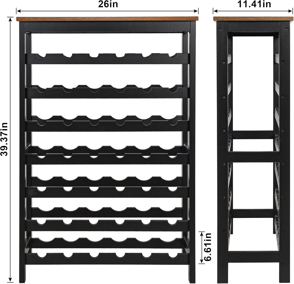 VASMIA 42 Bottles Bamboo Wine Rack,7-Tier Wine Rack Freestanding Floor with T...