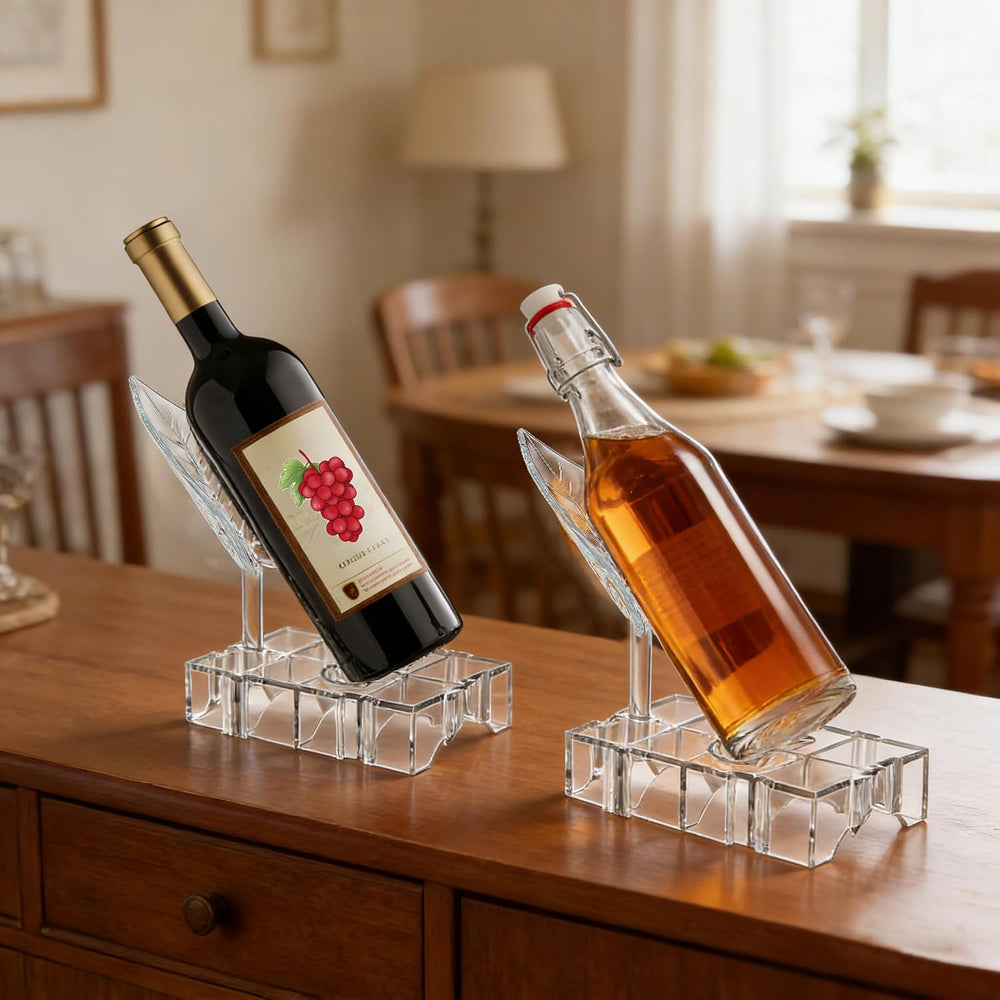 Clear Acrylic Wine Rack, Modular Stackable Countertop Wine Bottle Holder with...