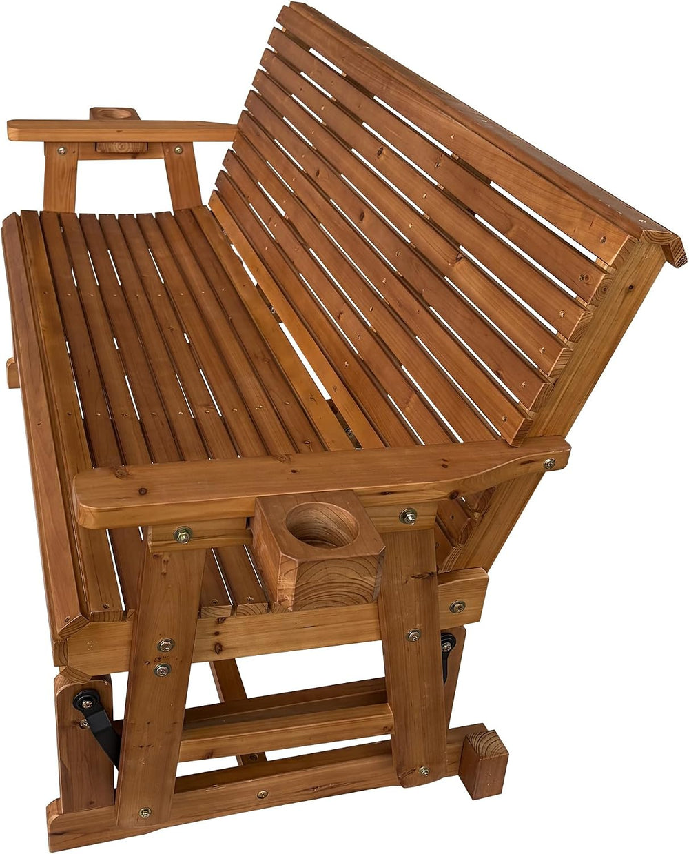 Fortune Candy Patio Glider with Cup Holders, High Roll Back and Deep Contoure...