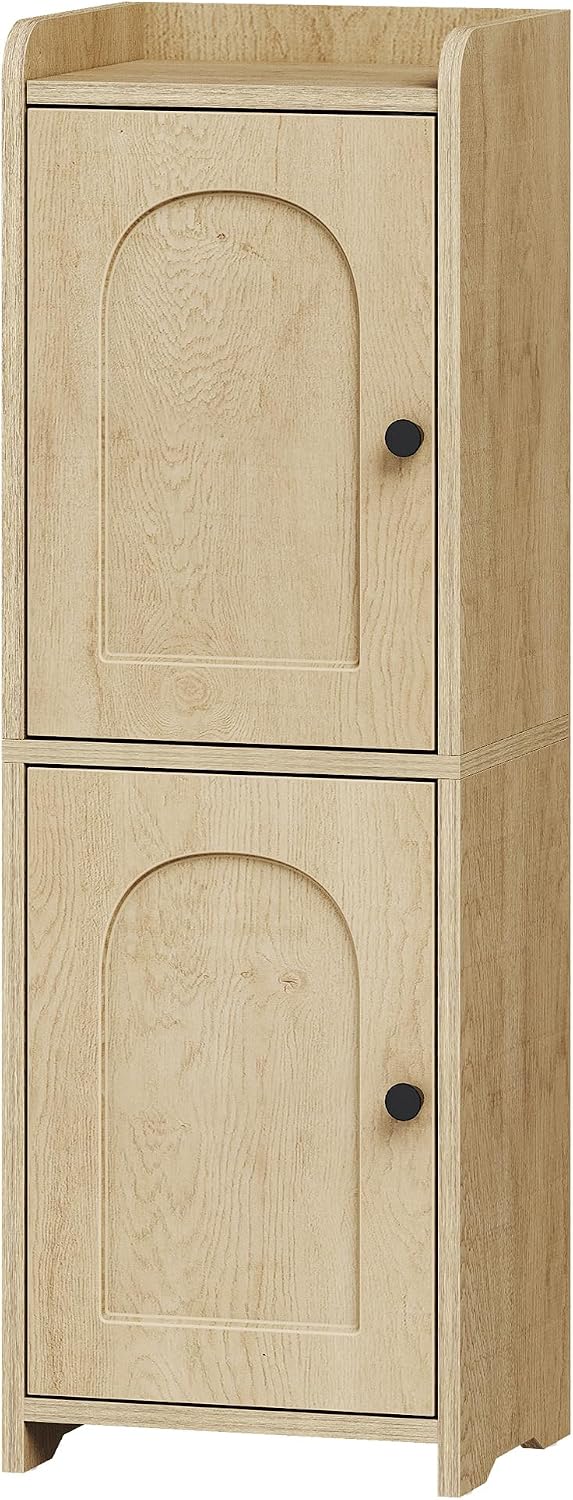Hzuaneri Bathroom Storage Cabinet, Small Corner Floor Cabinet with 2 Doors