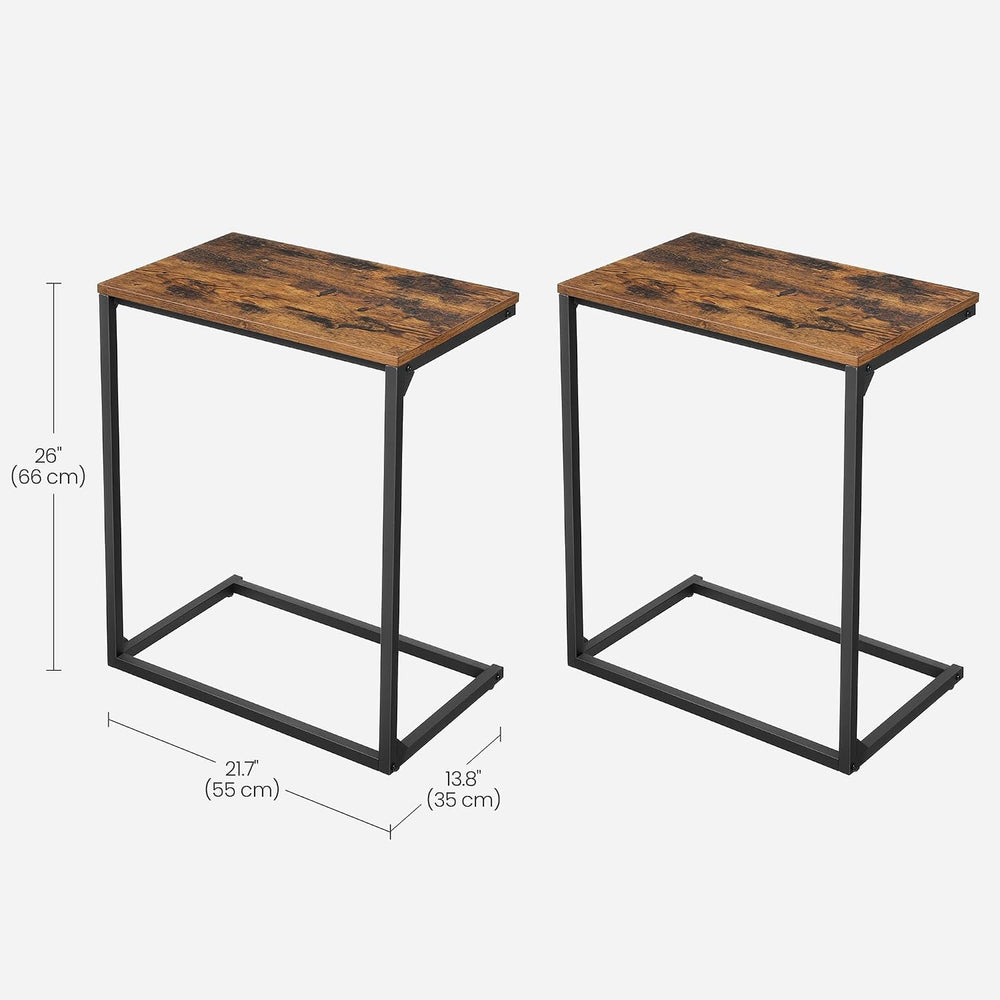 VASAGLE Set of 2 C Shape End Tables, Small Coffee Tables for Couch Or Sofa, I...