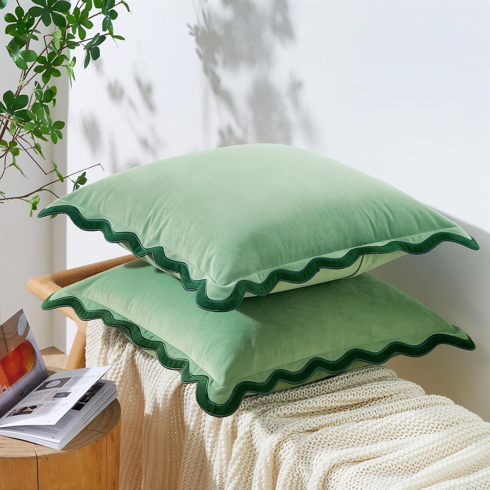 MONDAY MOOSE Decorative Throw Pillow Covers Cushion Cases, Set of 2 Soft Velv...