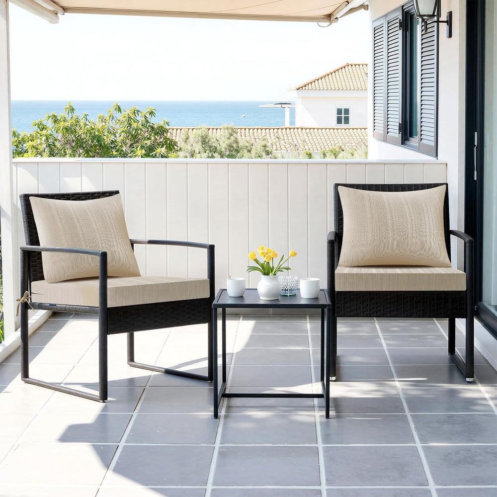 VAKADO Outdoor Chair Cushions for Patio Waterproof Beige Set of 22x22 Inch