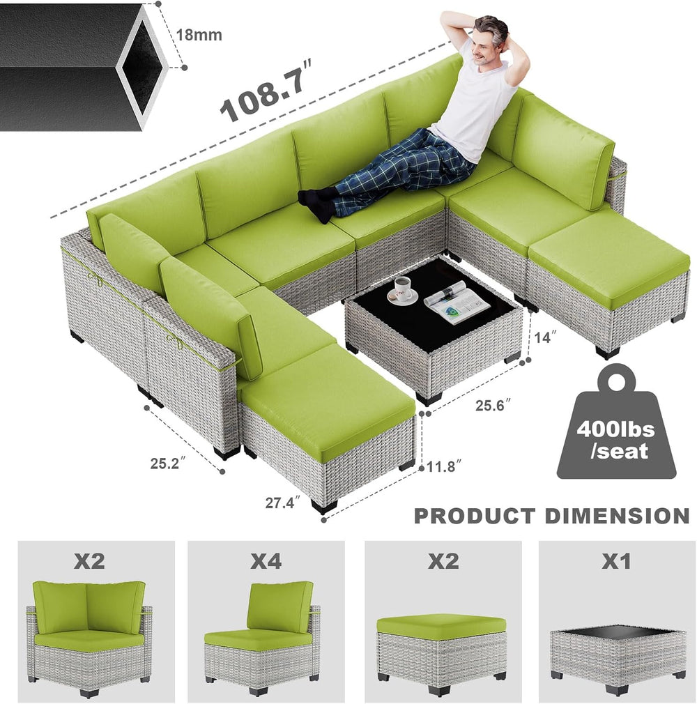 Outdoor PE Wicker Rattan Modular Patio Sectional Sofa Set