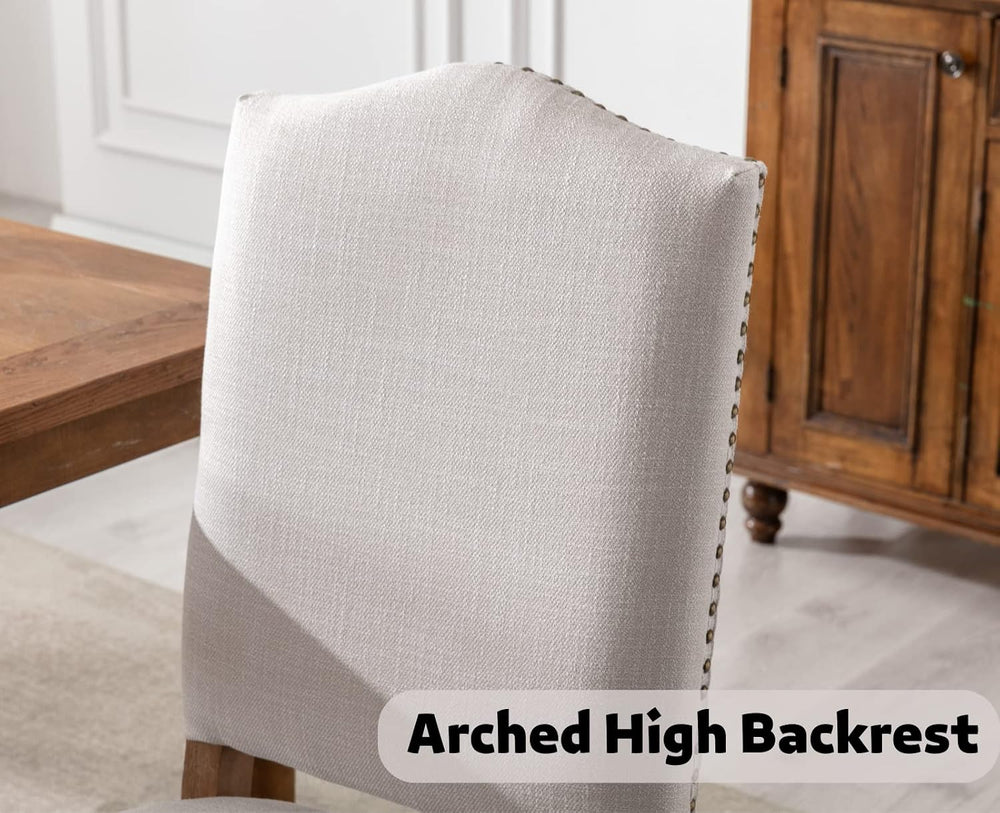 Shunzhi Farmhouse Upholstered Dining Chairs Set of 2 Mid Century Modern Dinin...