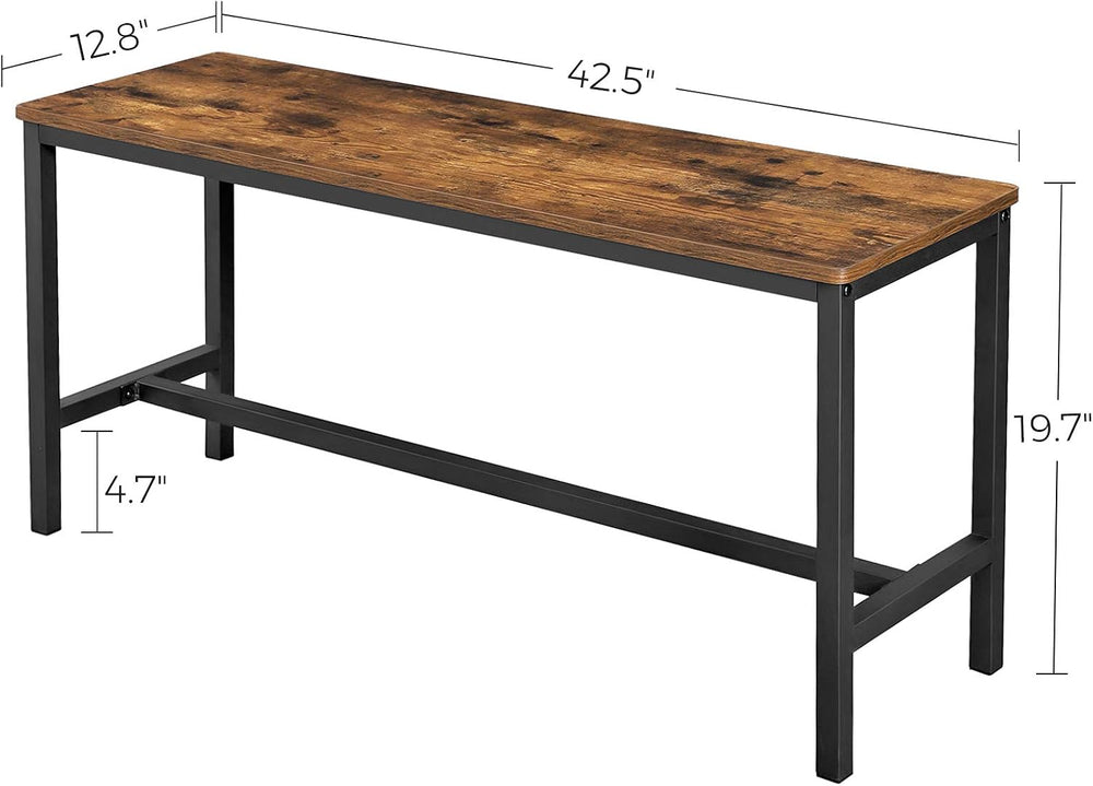 VASAGLE Dining Bench, Pair of 2, Industrial Style, Steel Frame, for Kitchen, ...