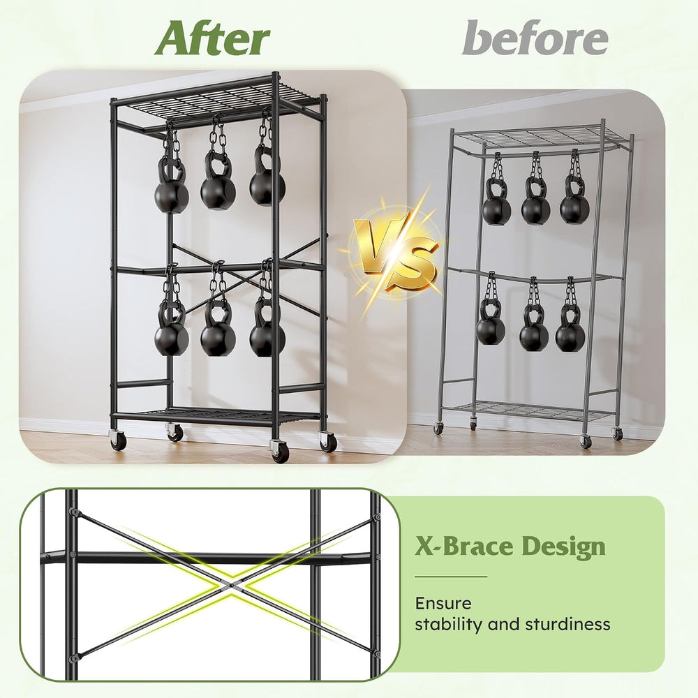 Raybee Clothes Rack with Cover, Rolling Portable Closet with Wheels, 308LBS