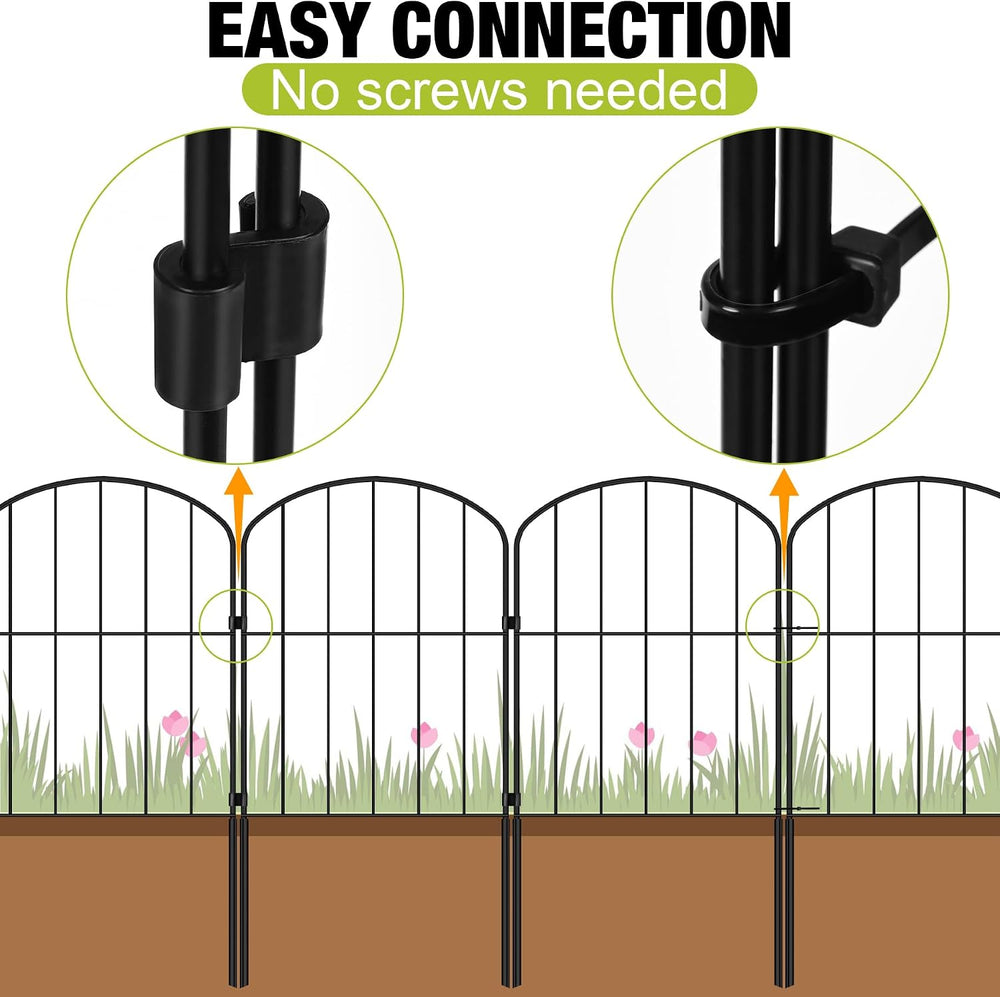 Decorative Garden Fence 24in (H) x 21ft (L), 20 Panels No Dig Garden Fencing ...