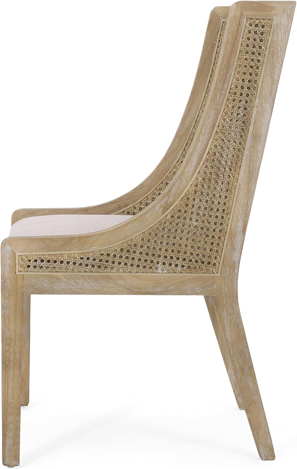 Maurers Upholstered Dining Chairs - Cane and Wood - Beige/Natural (Set of 2)