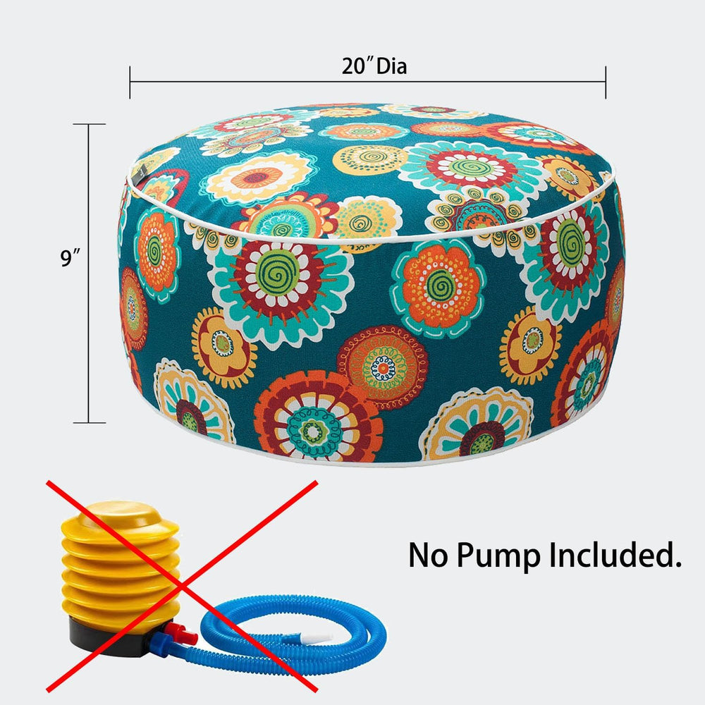 Magpie Fabrics Indoor/Outdoor Inflatable Stool Ottoman Pouf, Water Repellent ...