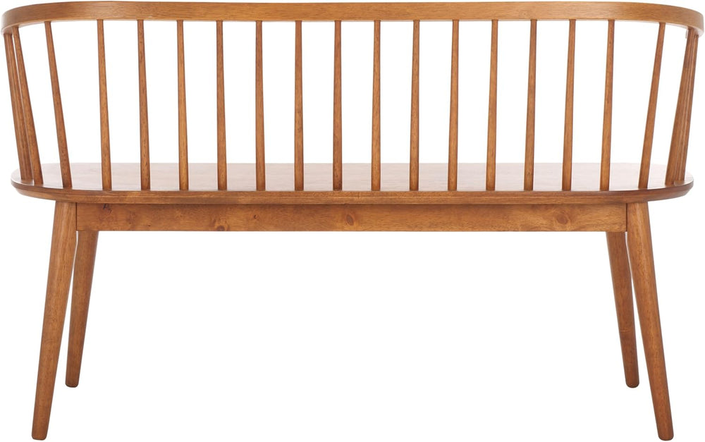SAFAVIEH Furniture - Blanchard Spindle Bench - Honey - Solid Wood - Classic W...