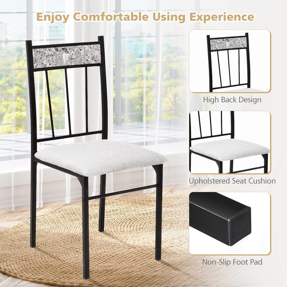GIANTEX 5-Piece Dining Table Set for 4, Kitchen Table and Upholstered Chairs ...