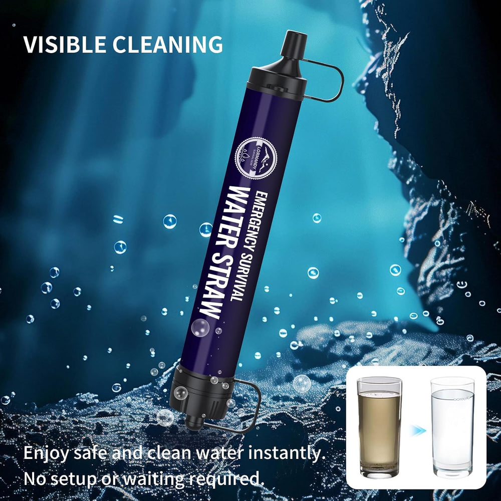 Emergency Water Filter Straw,10-Pack,Survival Gear Portable Purification Syst...