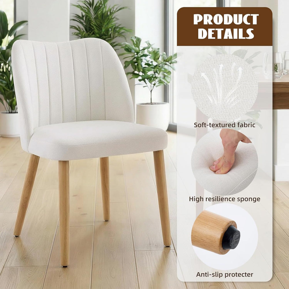 GarveeHome Dining Chairs Set of 4 with Cozy Backrest/Wooden Legs | Dining Cha...