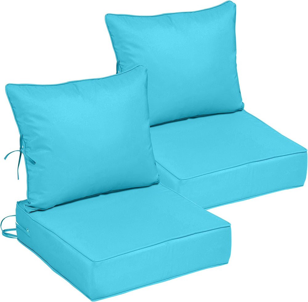 22x22 Outdoor Chair Cushions Set of 2, Waterproof Deep Seat Cushions for Pati...
