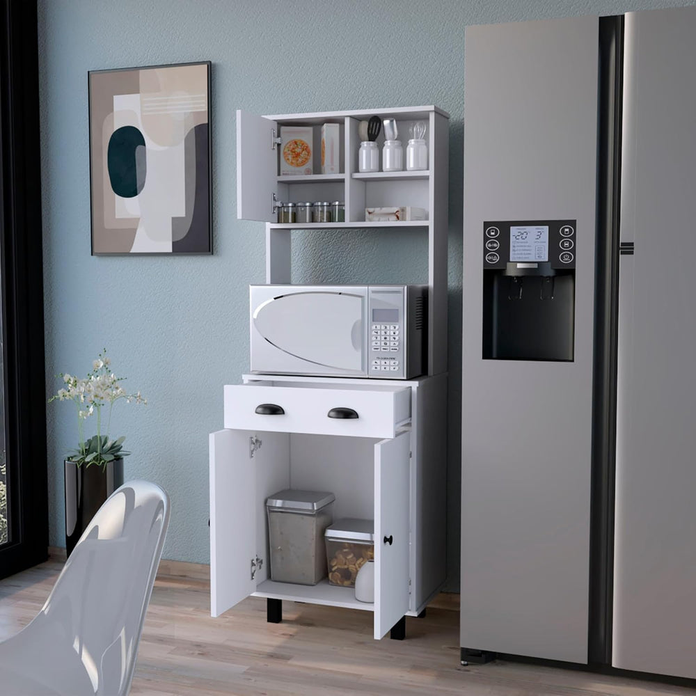 Emily White 1-Drawer Kitchen Pantry