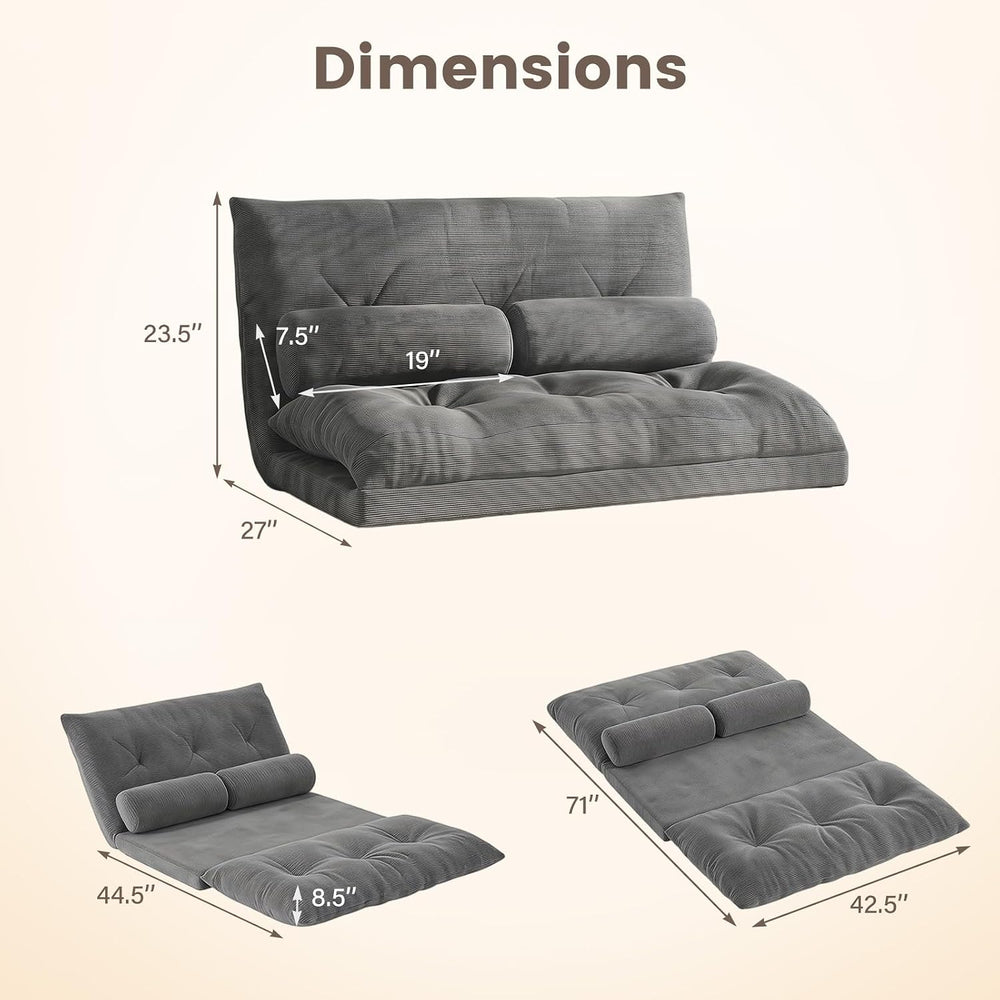 GIANTEX Adjustable Floor Sofa Couch with 2 Pillows, Multi-Functional 6-Positi...