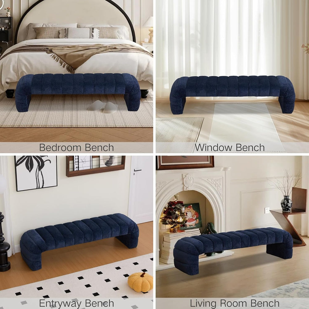 Chifee & Vingol 69.7" W Modern Living Room Bench Upholstered Bedroom...