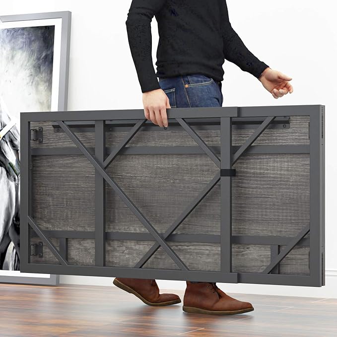 Elephance Folding Desk Writing Computer Desk for Home Office, No-Assembly Stu...