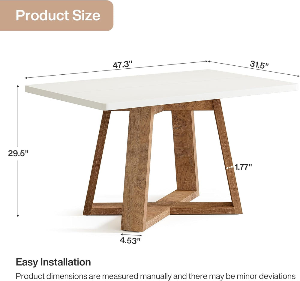 Tribesigns 47-Inch Dining Table for 4 People, Modern Kitchen Table with Woode...