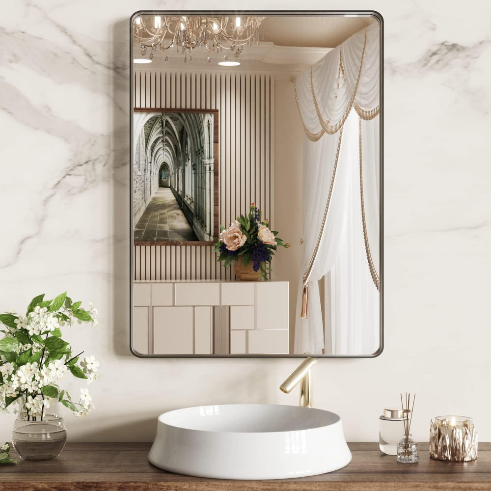 WEER Bathroom Vanity Mirror Black 22X30 Inch