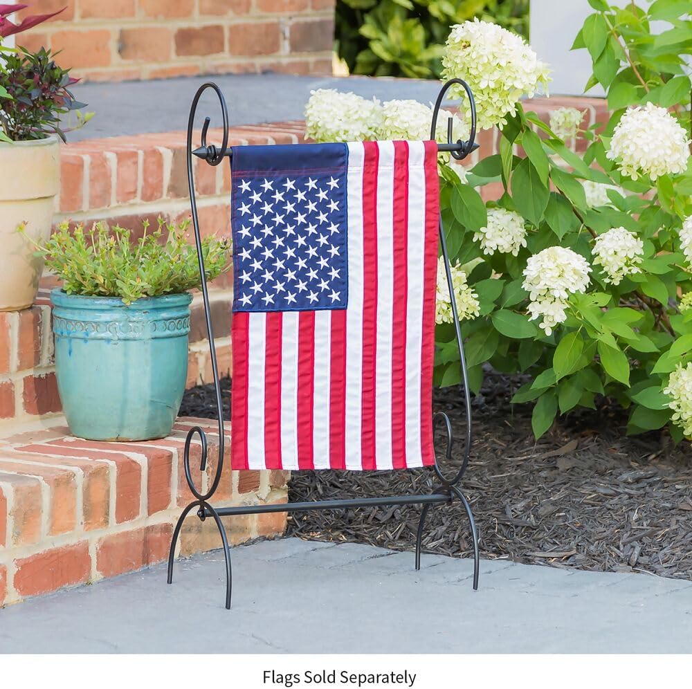 Evergreen Scroll American Garden Flag Stand | Premium Metal Iron Flag Holder ...