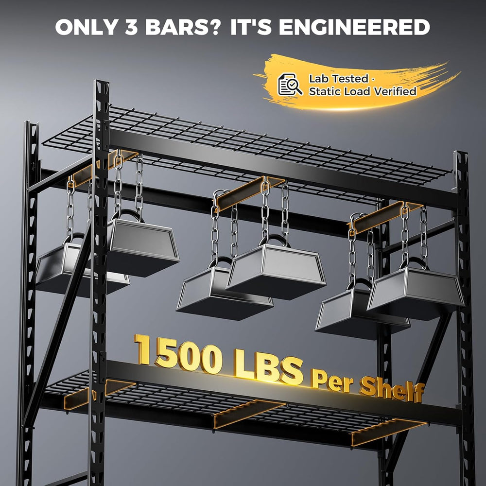 CAMMOO 72''W Heavy Duty Storage Shelves, 6000LBS Metal Garage Shelvin...