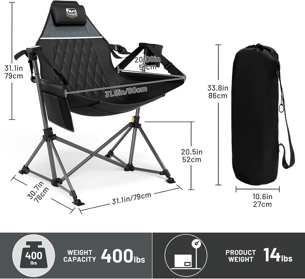 TIMBER RIDGE Hammock Camping Chair, Oversized Swinging Chair, 400lbs Load | P...