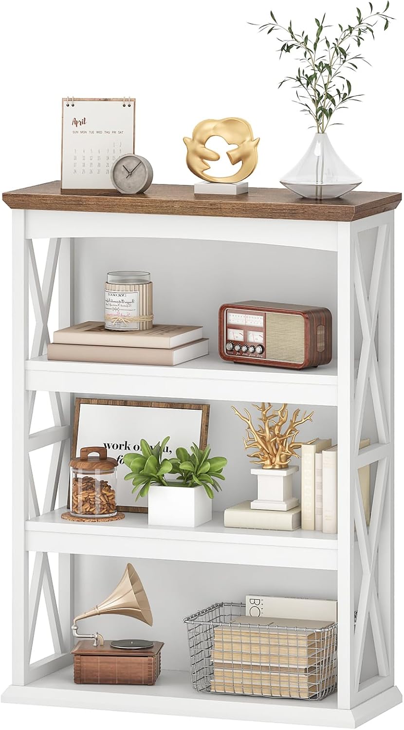 CHOEZON 4-Tier Bookshelf, 42.9" Small Bookcase, Floor Standing Organizer...