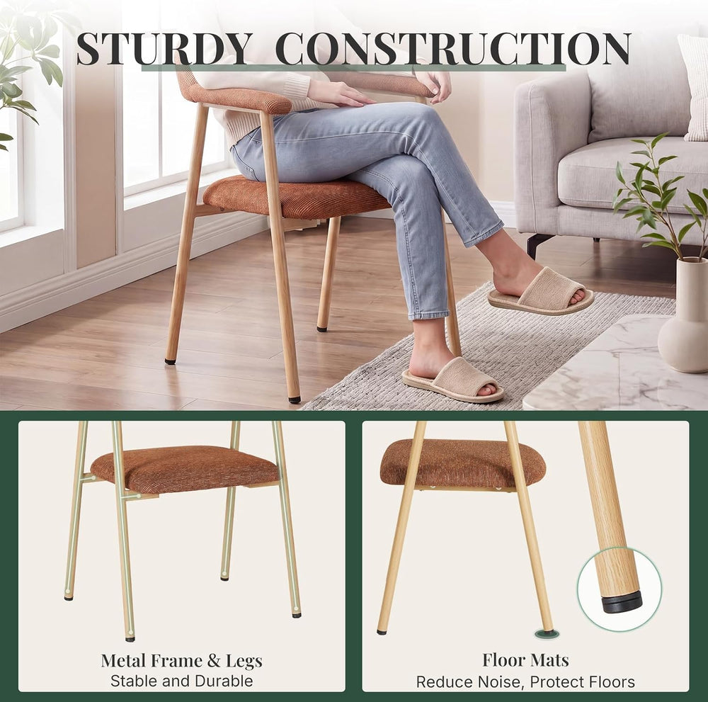 Dining Chairs Set of 4, Fabric Kitchen Side Chair for Living Room | Modern, U...