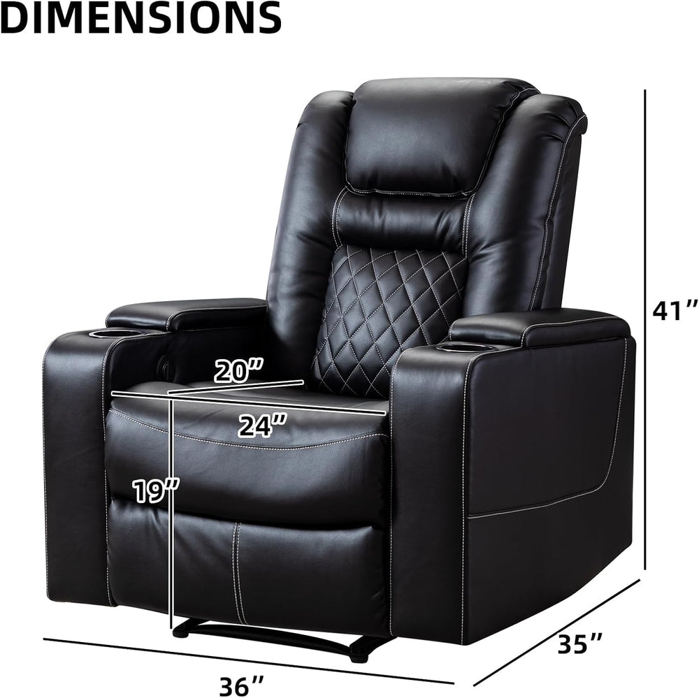 CANMOV Electric Power Recliner Chair with USB Ports and Cup Holders, Breathab...