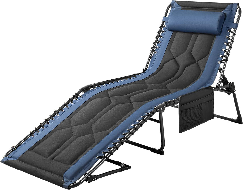 Flamaker Folding Chaise Lounge Outdoor Portable Lounge Chairs 4-Position Adju...