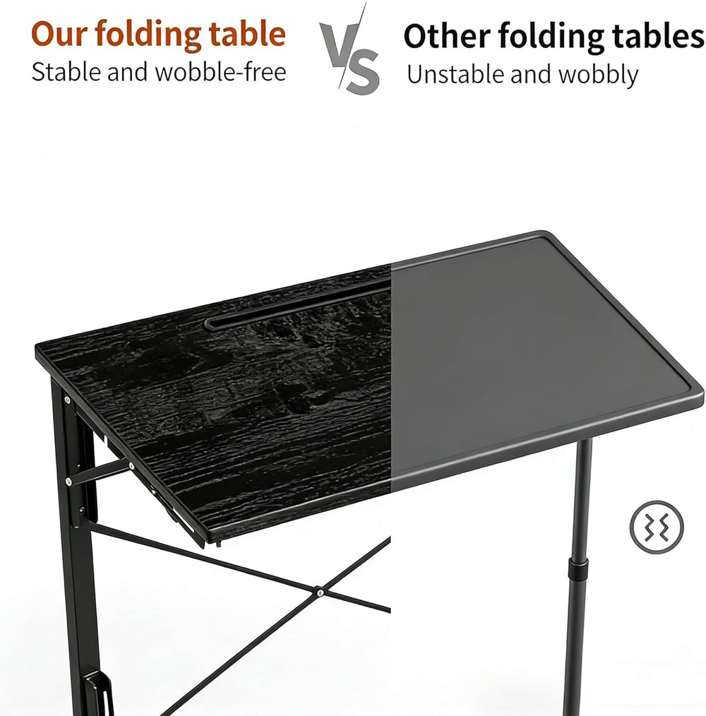 24 inch Foldable TV Tray Table, Foldable Portable C-Shaped Sofa end Table, Ov...