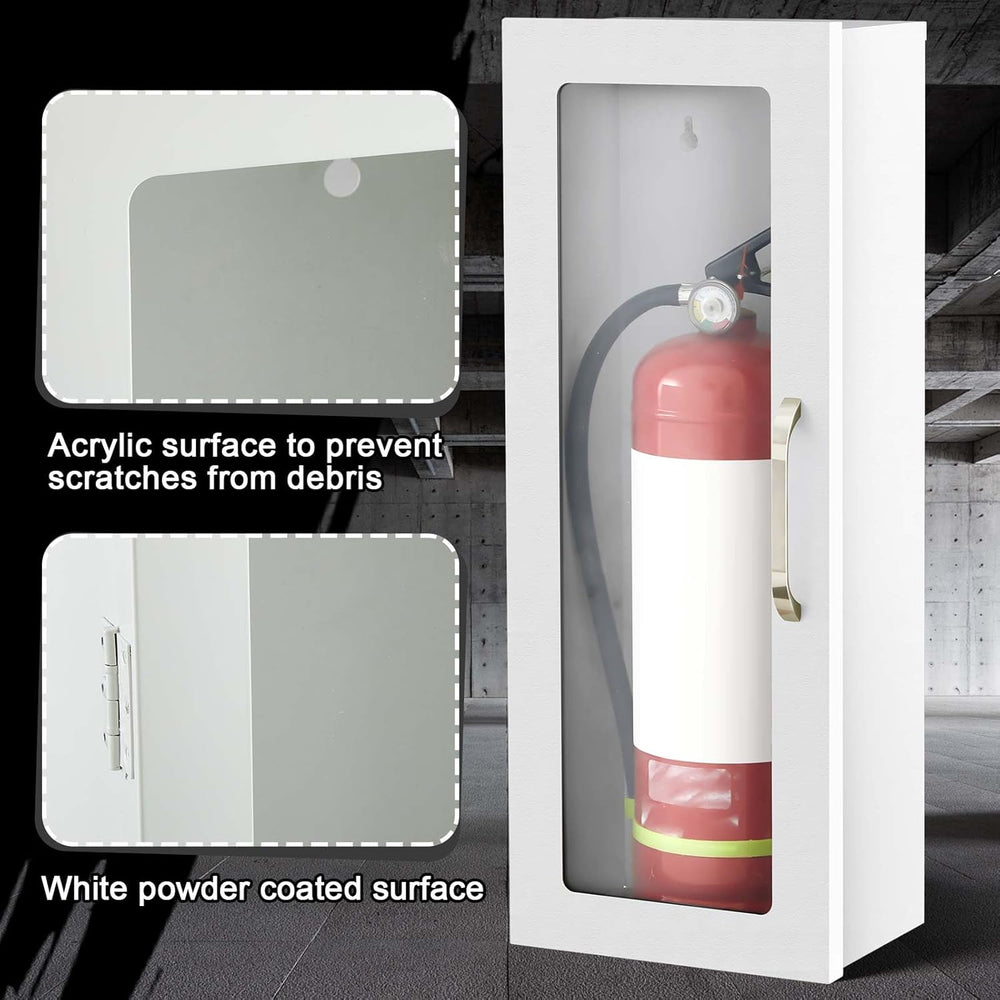 Zonon 1 Pcs 10lb Fire Extinguisher Cabinet Wall & Surface Mount, White