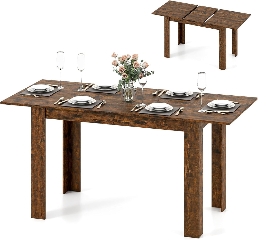 Giantex Extendable Dining Table for 4/6/8, 47"-62" Farmhouse Kitche...