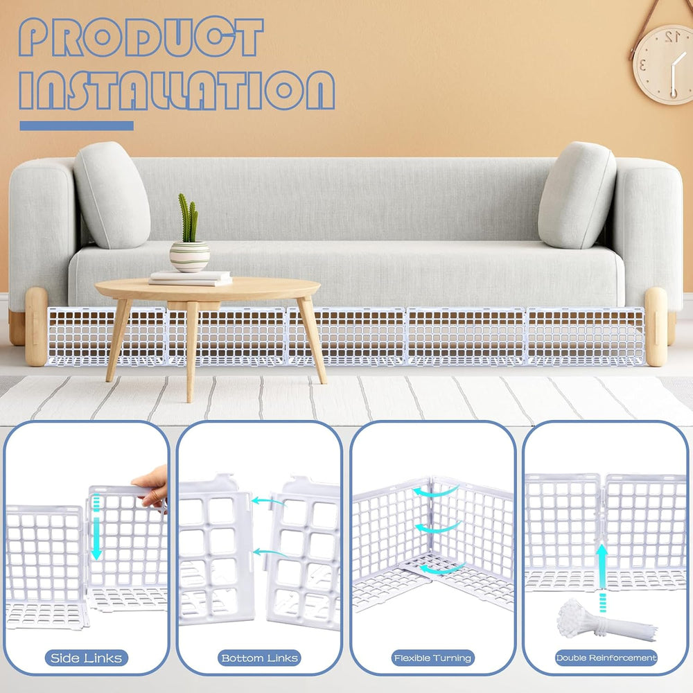 12 Pcs Under Couch Blocker for Bed Adjustable Furniture Plastic | Under Bed B...
