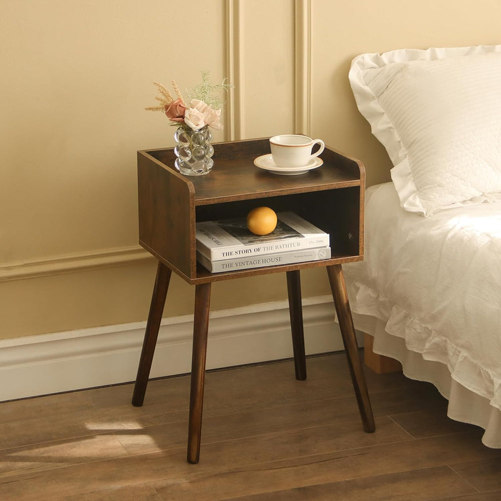MaxSmeo Nightstand, Mid Century Modern Side Table Bedroom with Storage, Small...