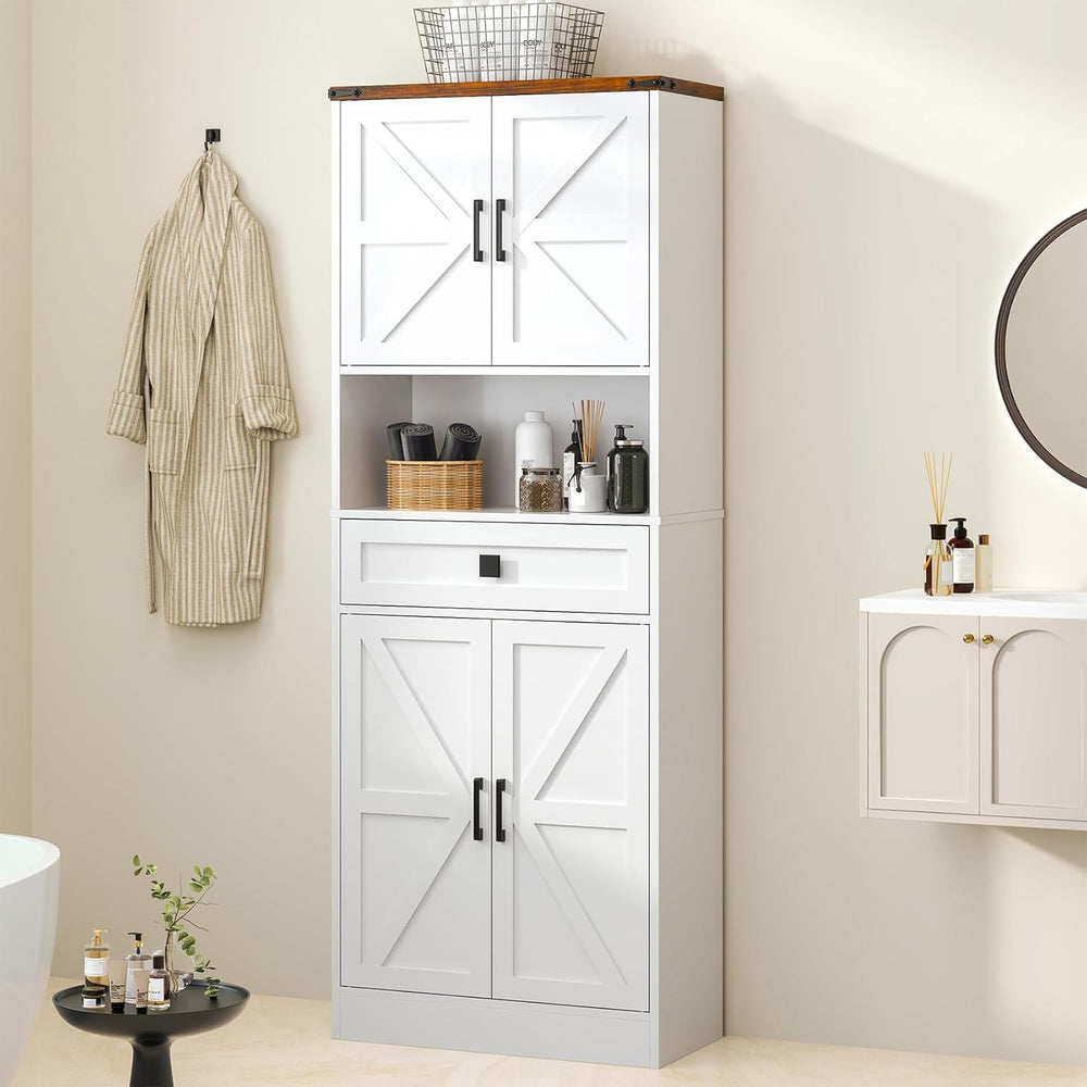 67" Tall Farmhouse Pantry Cabinet with Drawer,Small Storage Cabinet for ...