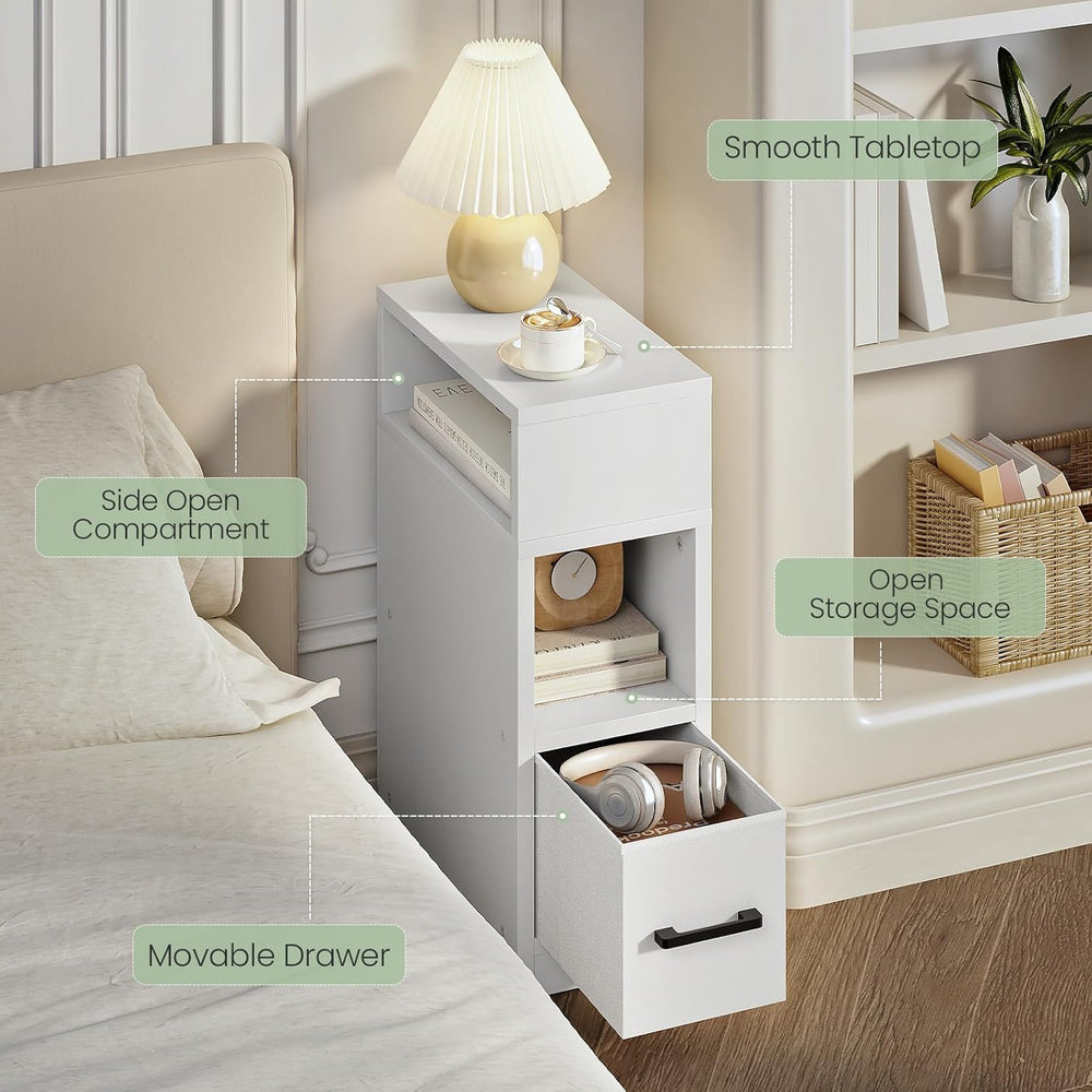CHOEZON Farmhouse End Table and Narrow Side Table for Small Spaces Bundle, Sl...